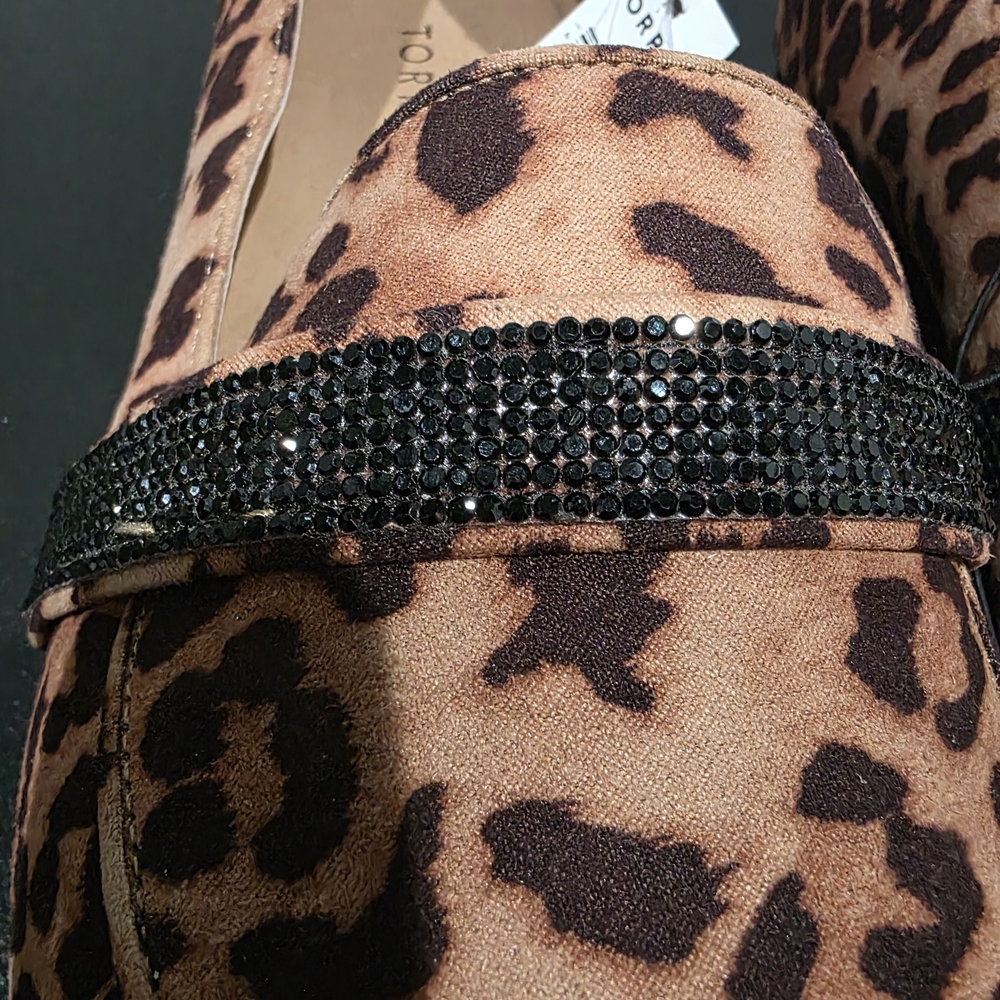 Torrid Leopard Print Loafers Flats Black Rhinestone Animal Print Women's 10 US - Picture 3 of 8